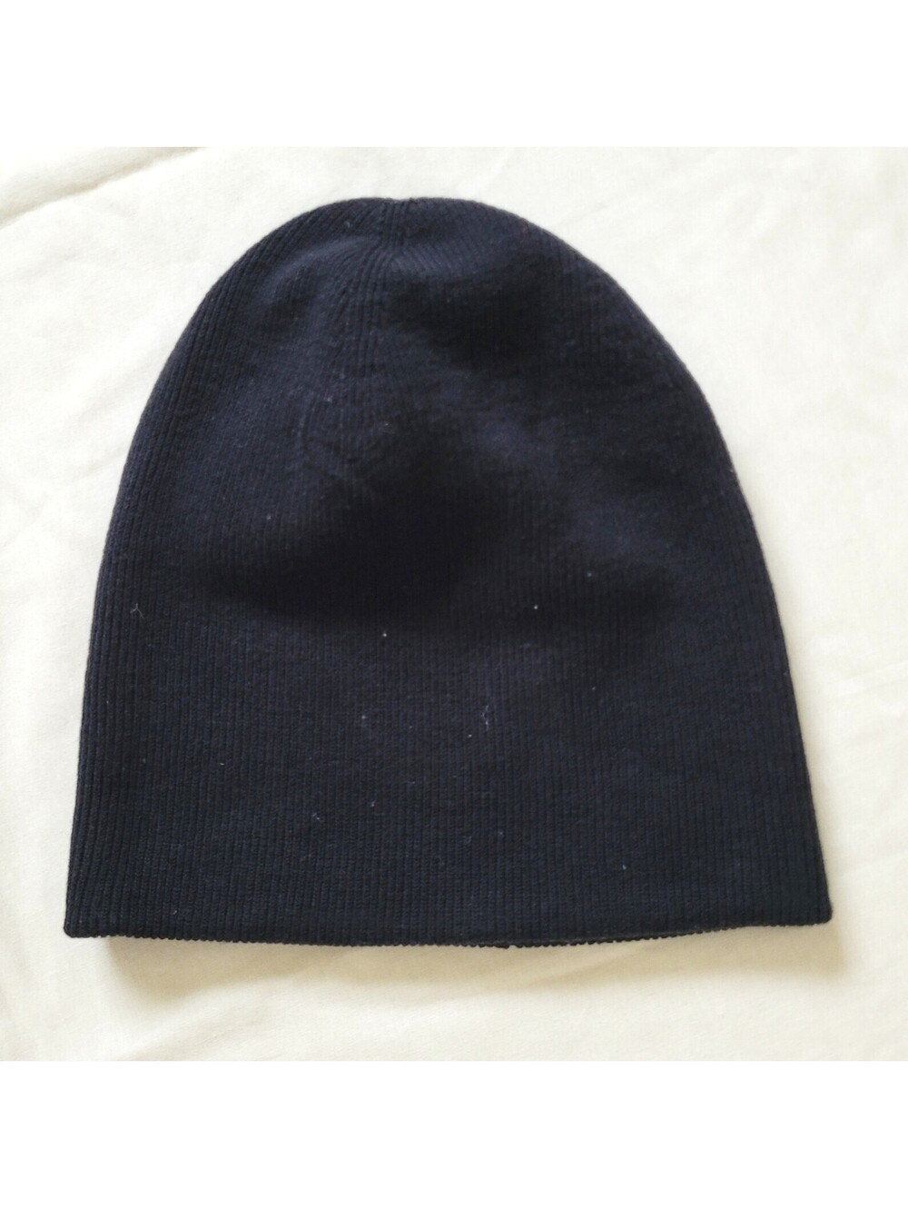 Banana Republic Black Knit Beanie Hat One Size Cotton Blend Ribbed Winter Cap